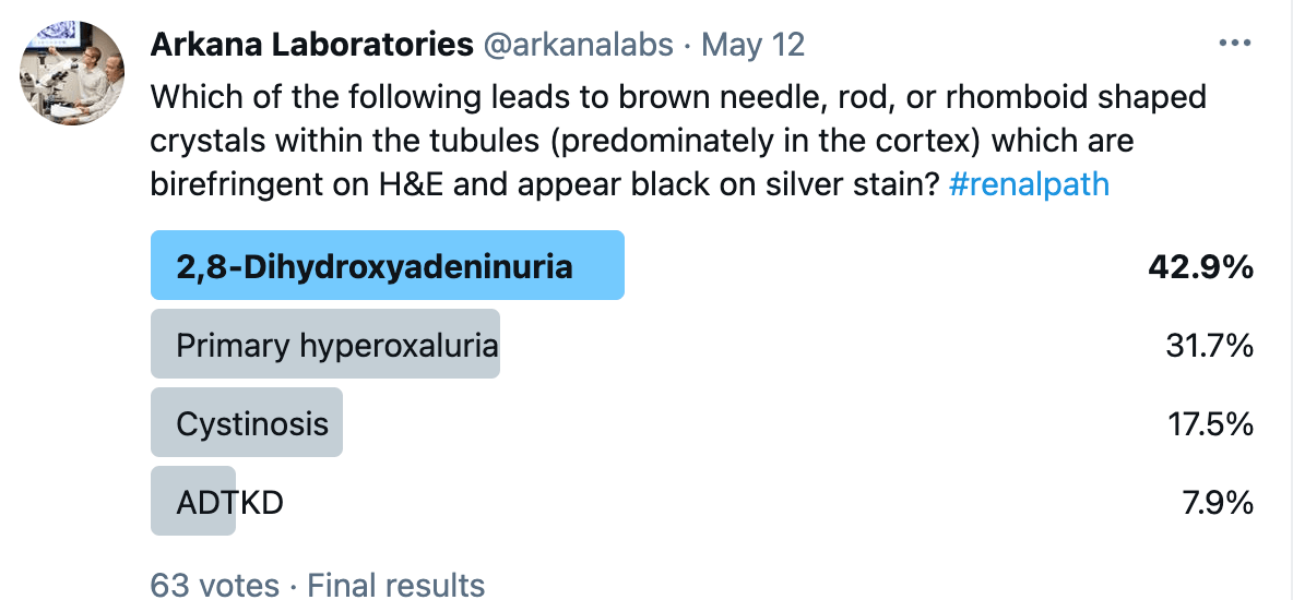 2,8-dihydroxyadeninuria (2,8-DHA) is caused by an autosomal recessive deficiency in the adenine phosphoribosyltransferase (APRT)