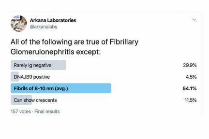 Fibrillary glomerulonephritis, arkana laboratories, twitter poll