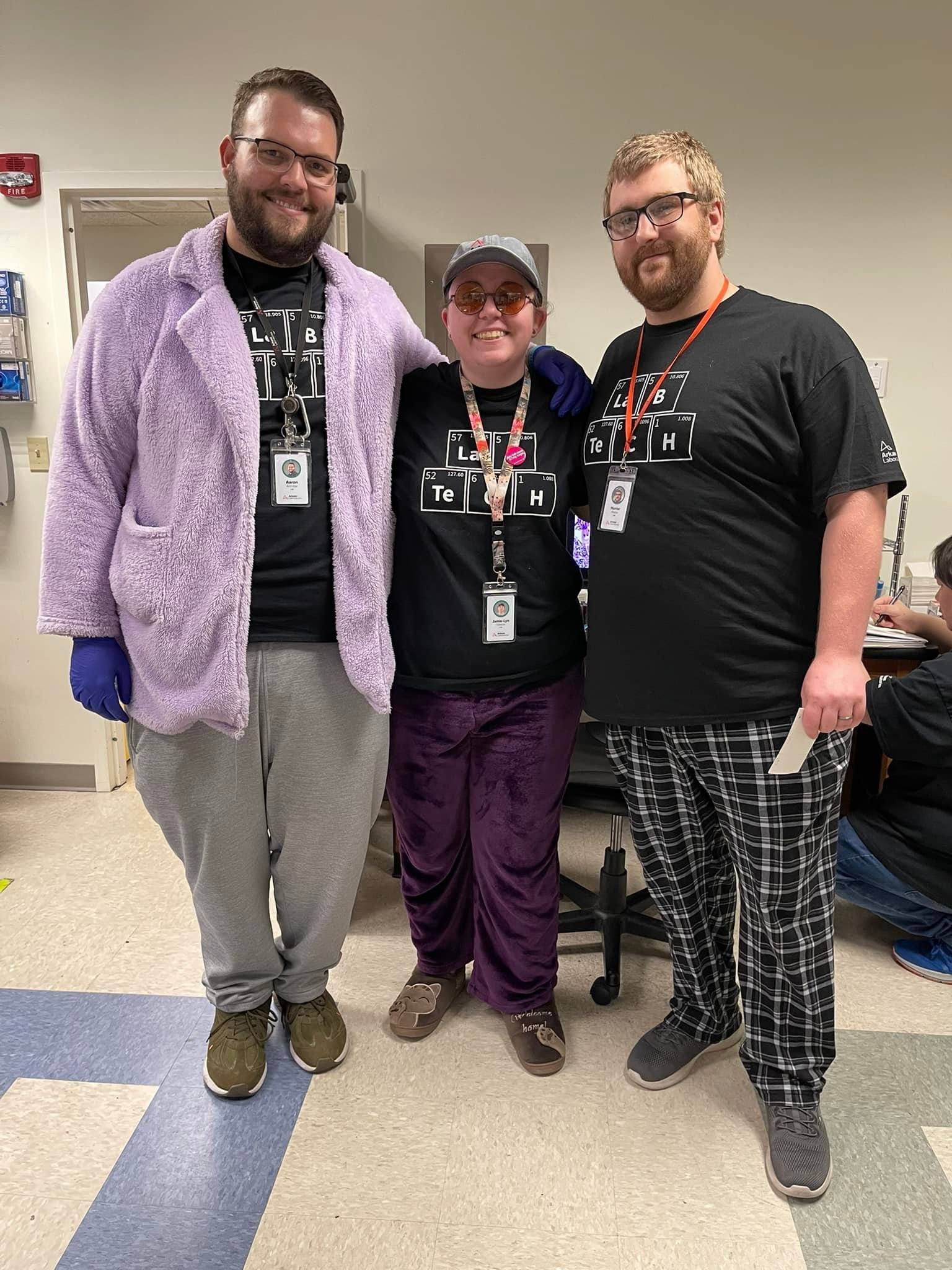 lab techs, histotechs at arkana laboratories, lab week 2022, pj day