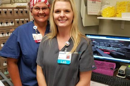 Connie Puckett (Histotechnologist) and Brandy Ryan (Histotechnician)