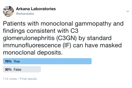 Membranoproliferative GN, monoclonal gammopathy, arkana laboratories, twitter poll, renal pathology