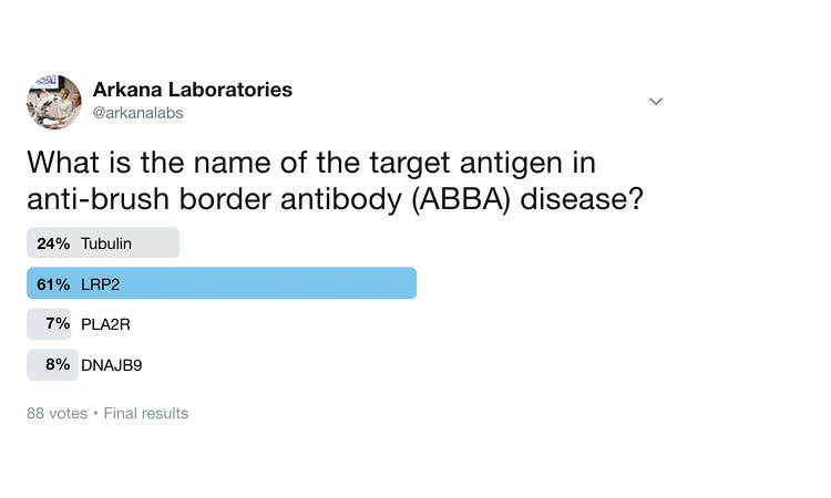 ABBA (Anti-Brush Border Antibody Disease), twitter poll, arkana laboratories, renal pathology