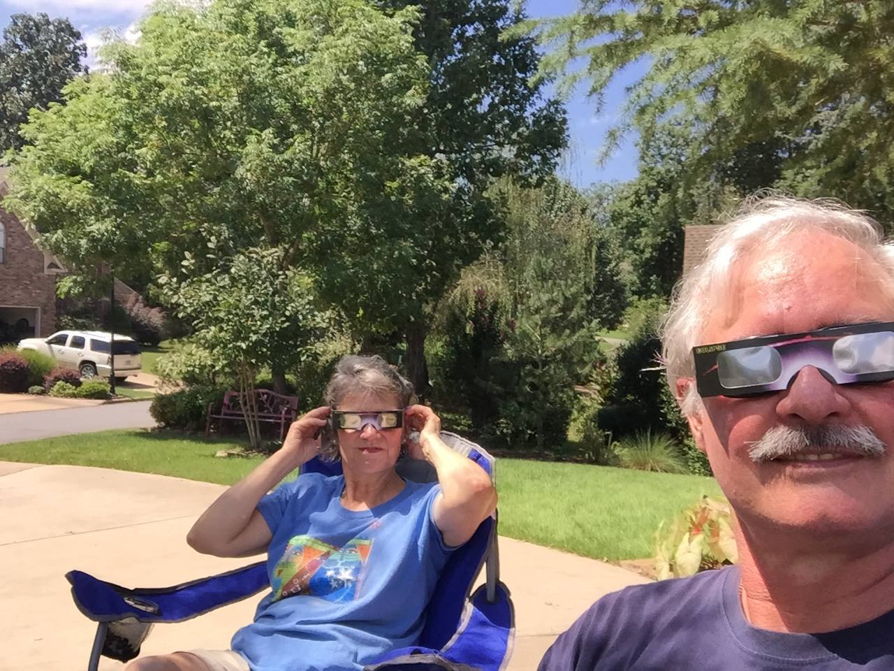 Dr. Bonsib and Christine Bonsib were watching the eclipse