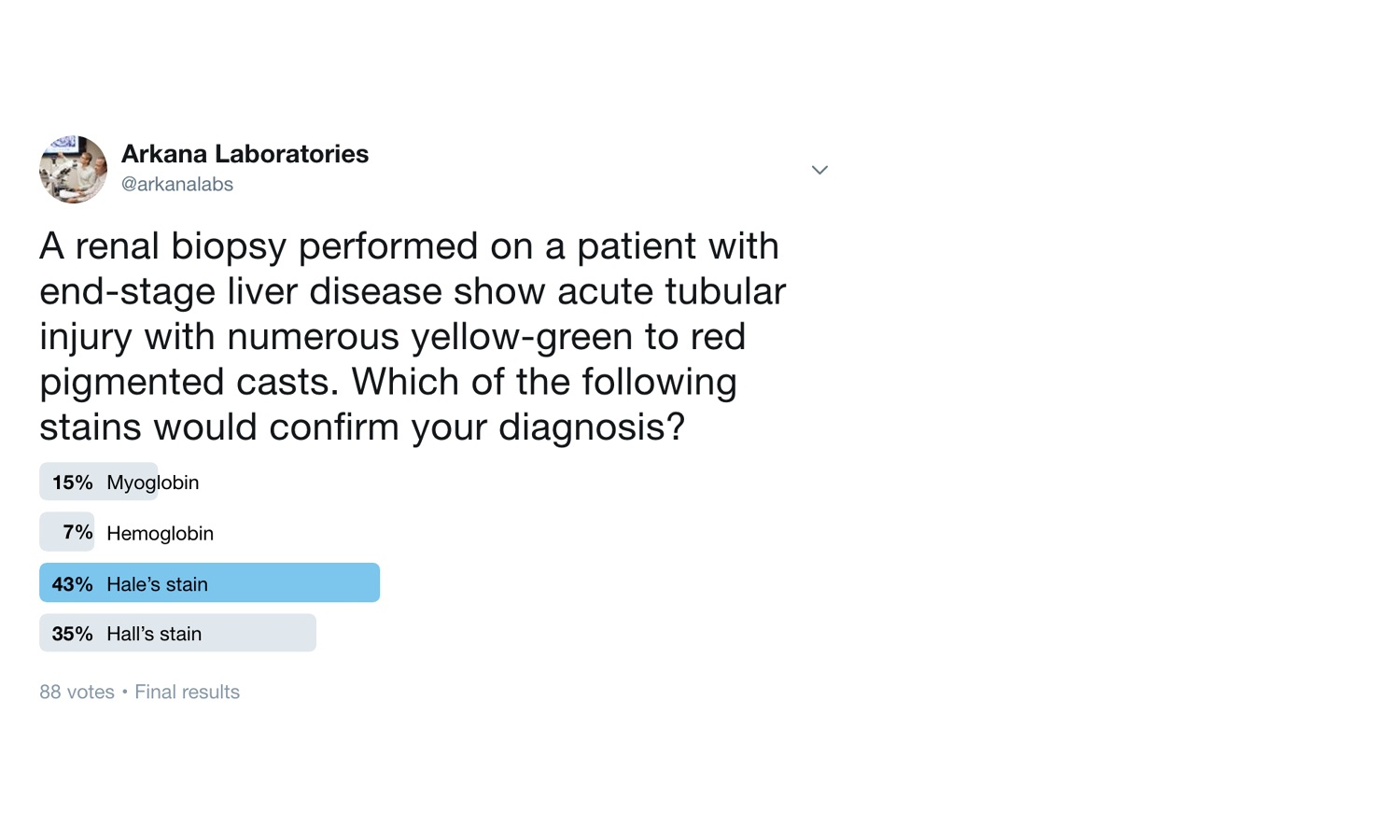 Hall's stain, bile casts